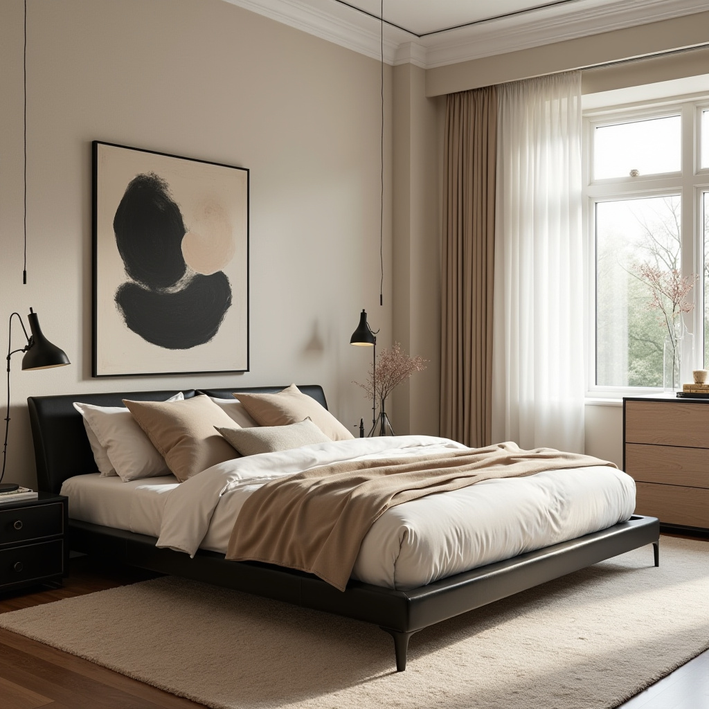 Beige And Black Bedroom 10