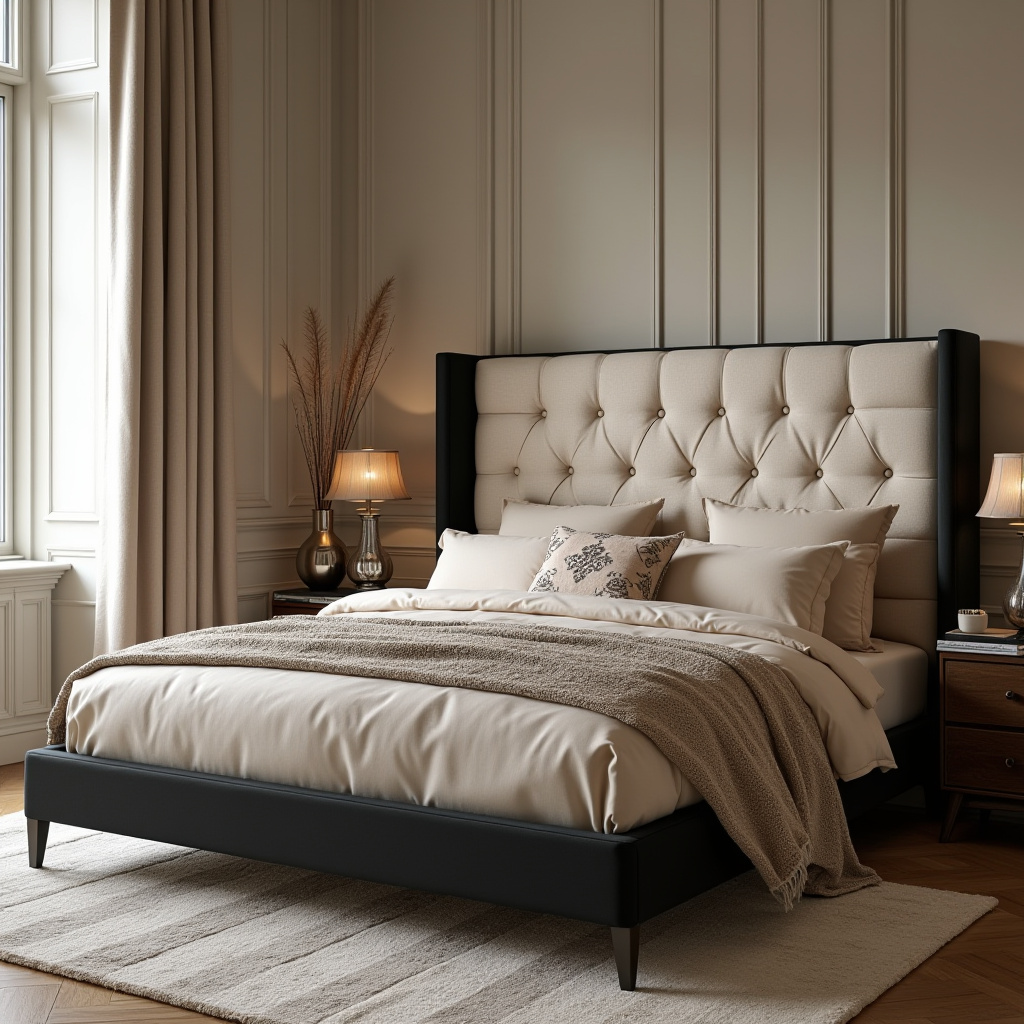 Beige And Black Bedroom 12