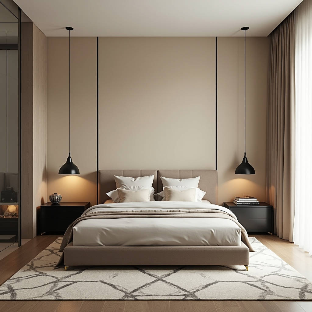 Beige And Black Bedroom 13