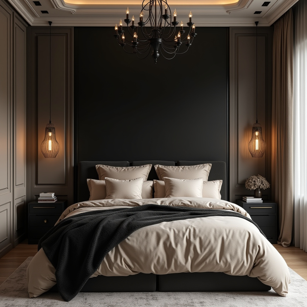 Beige And Black Bedroom 16