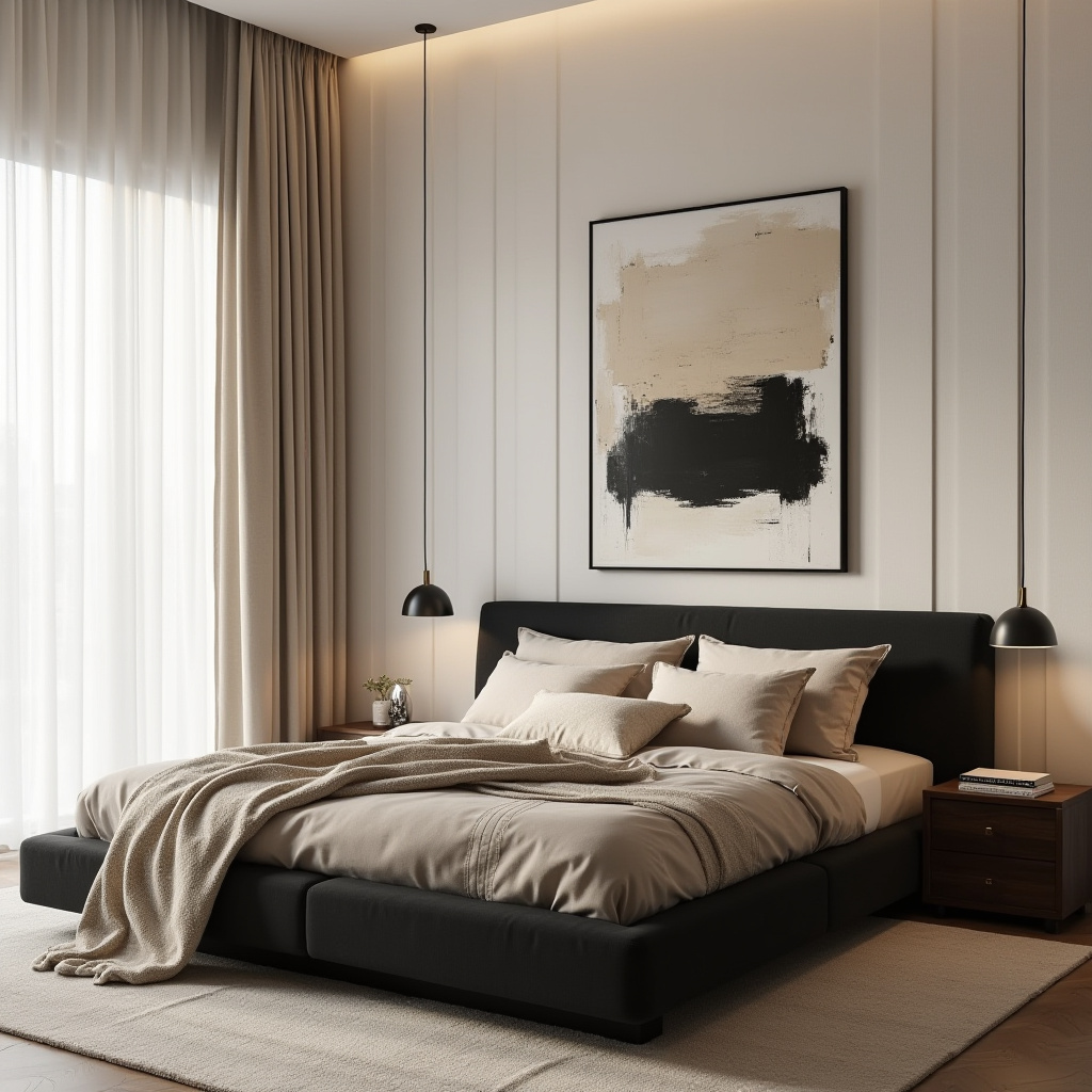 Beige And Black Bedroom 2