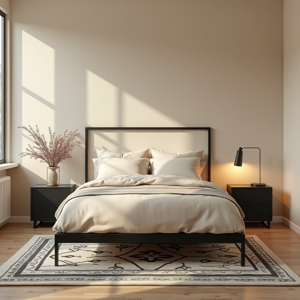 Beige And Black Bedroom 20