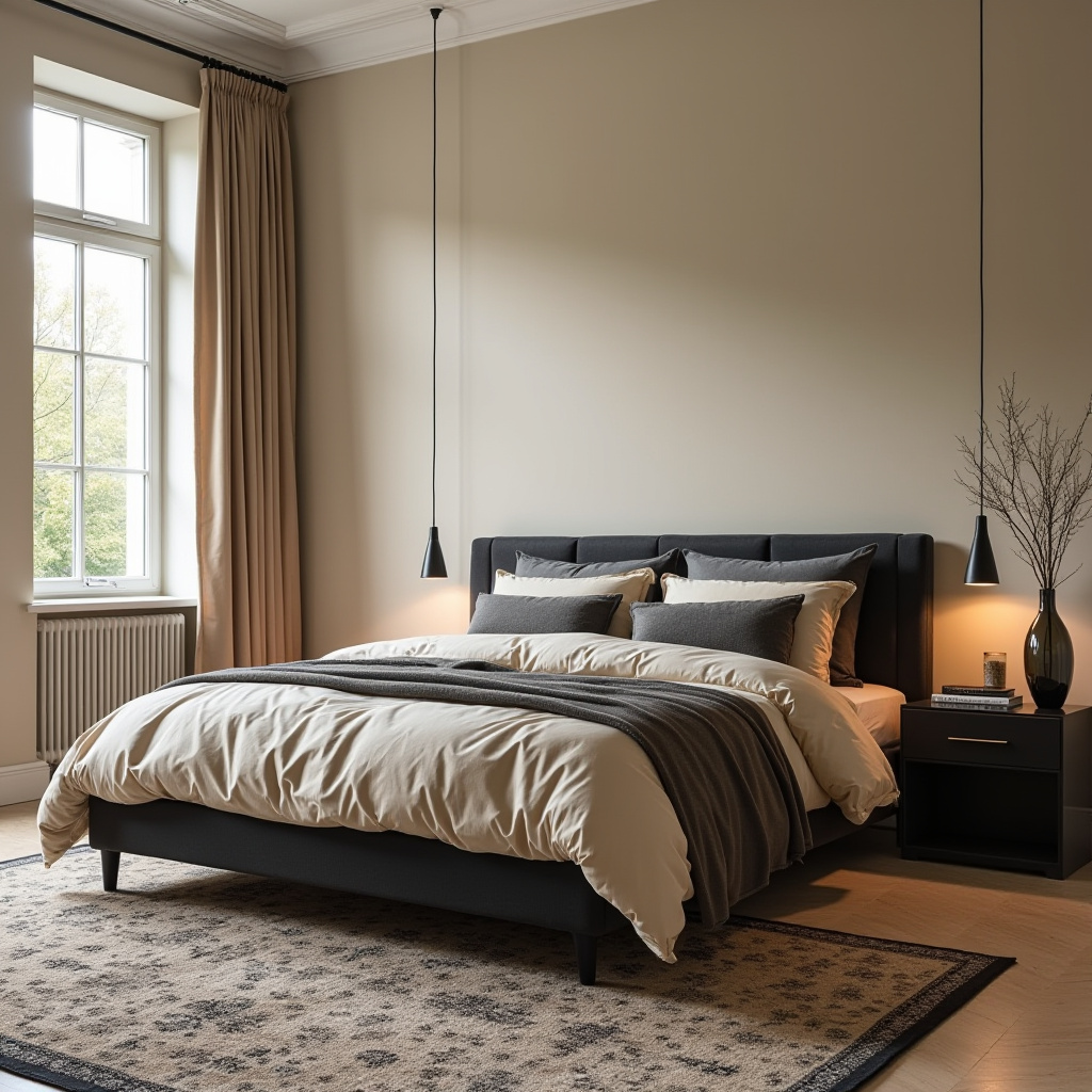 Beige And Black Bedroom 24