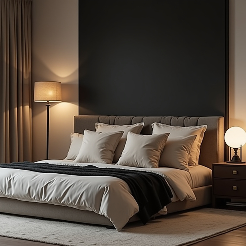 Beige And Black Bedroom 26