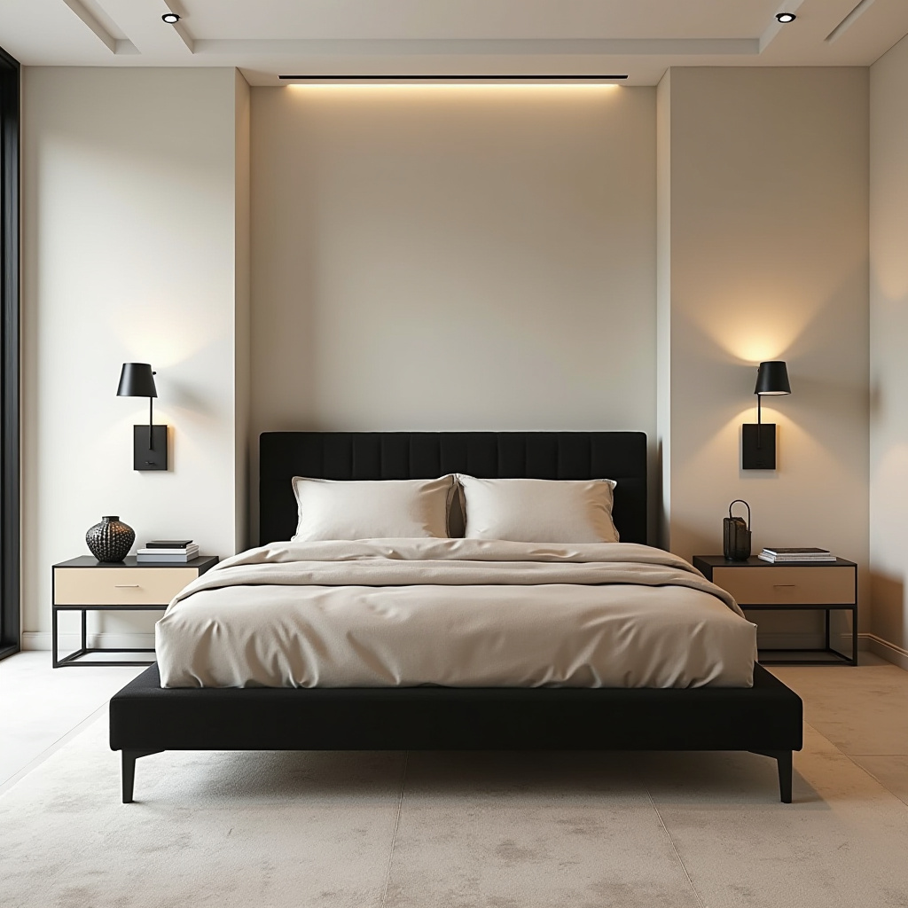 Beige And Black Bedroom 27