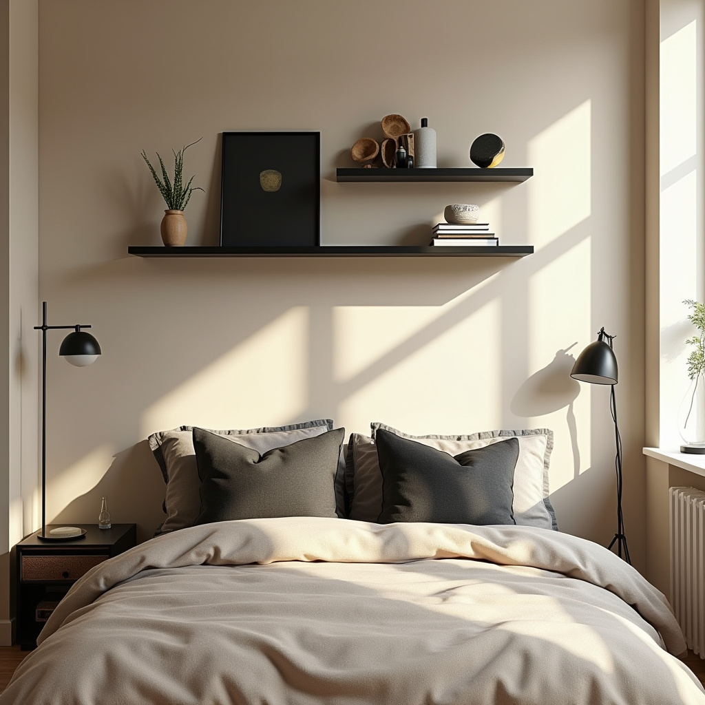 Beige And Black Bedroom 9