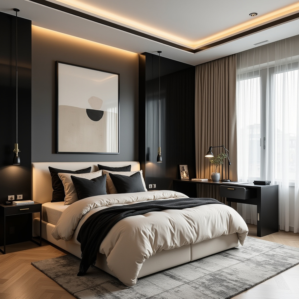 Beige And Black Bedroom Ideas 12