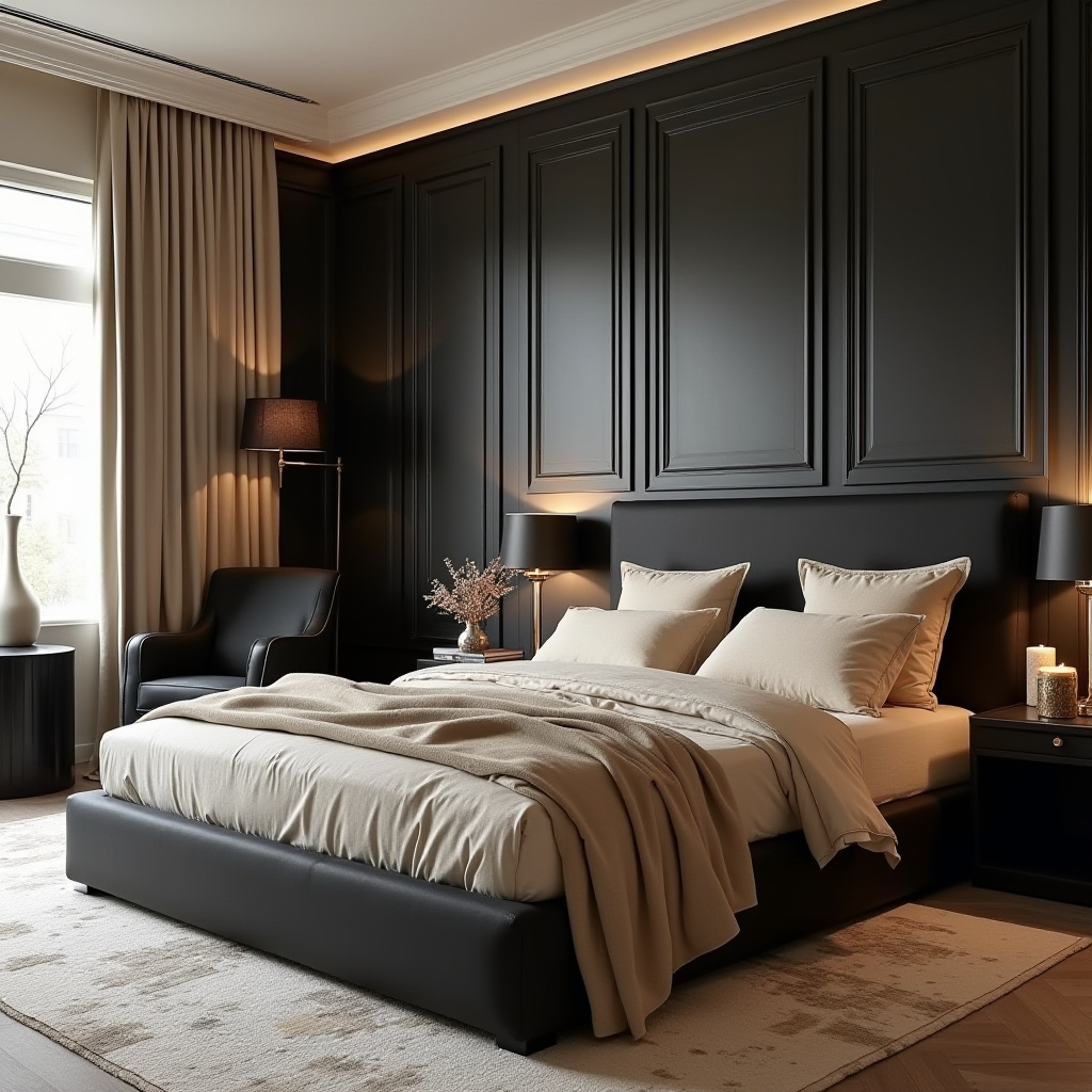 Beige And Black Bedroom Ideas 24