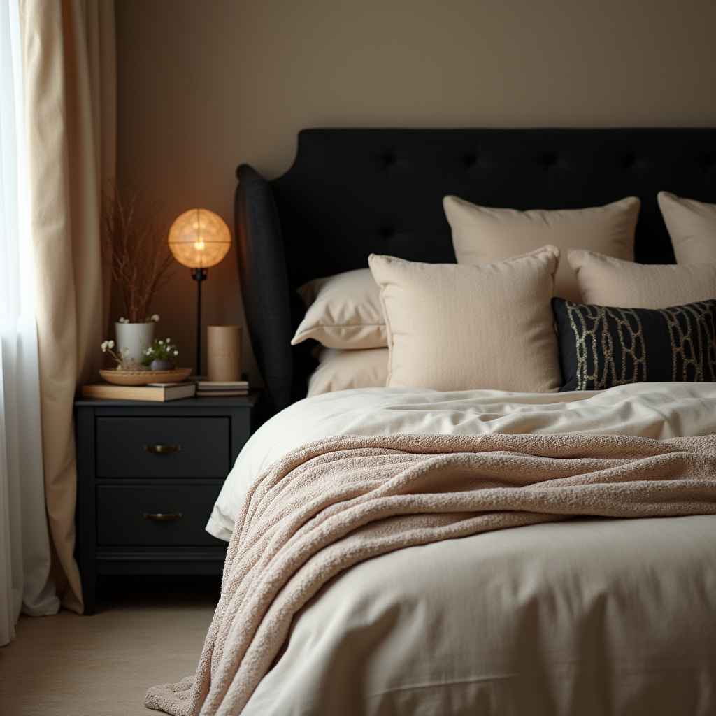 Beige And Black Bedroom Ideas 27