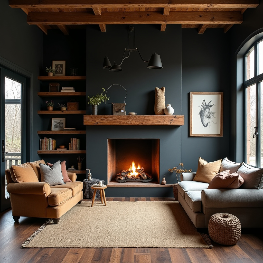 Black Fireplace Wall 10