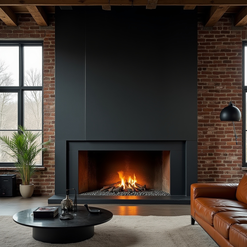 Black Fireplace Wall 12