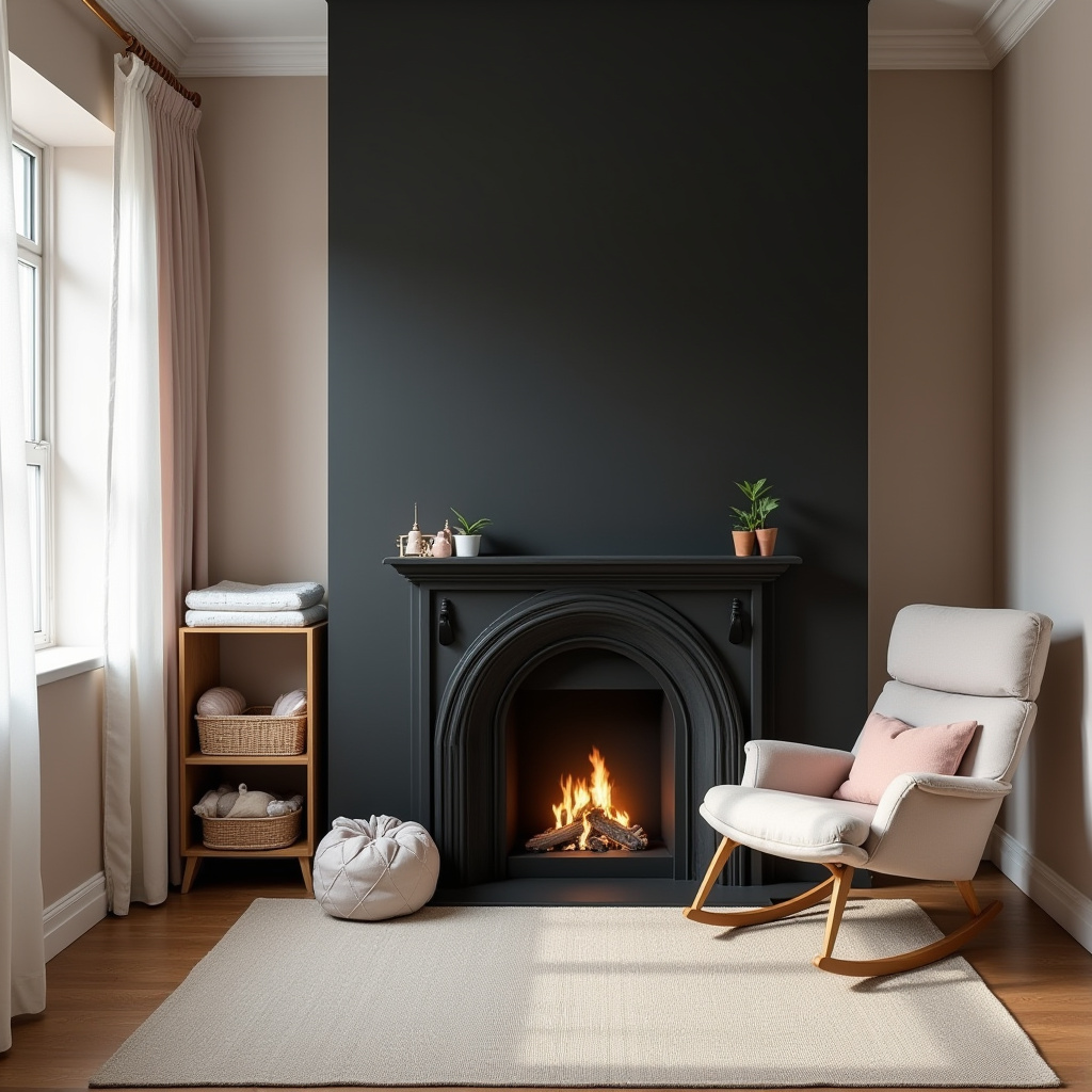 Black Fireplace Wall 13
