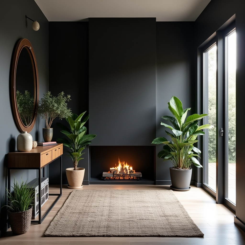 Black Fireplace Wall 17