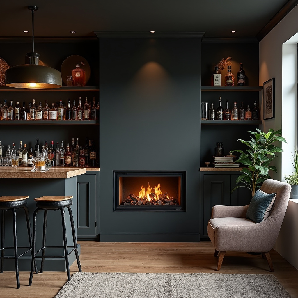 Black Fireplace Wall 18