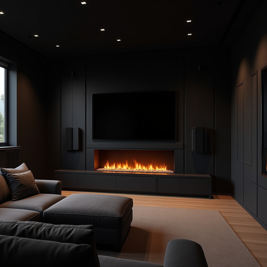 Black Fireplace Wall 19