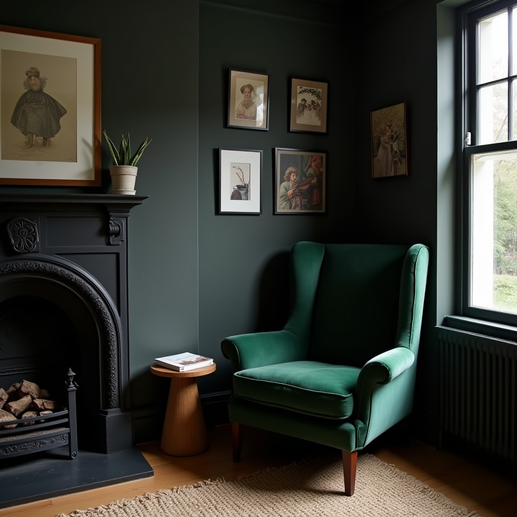 Black Fireplace Wall 2