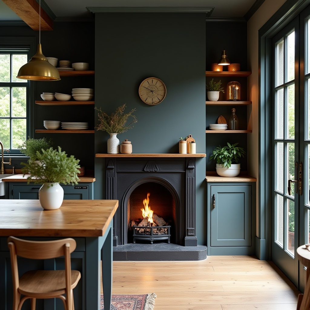 Black Fireplace Wall 21