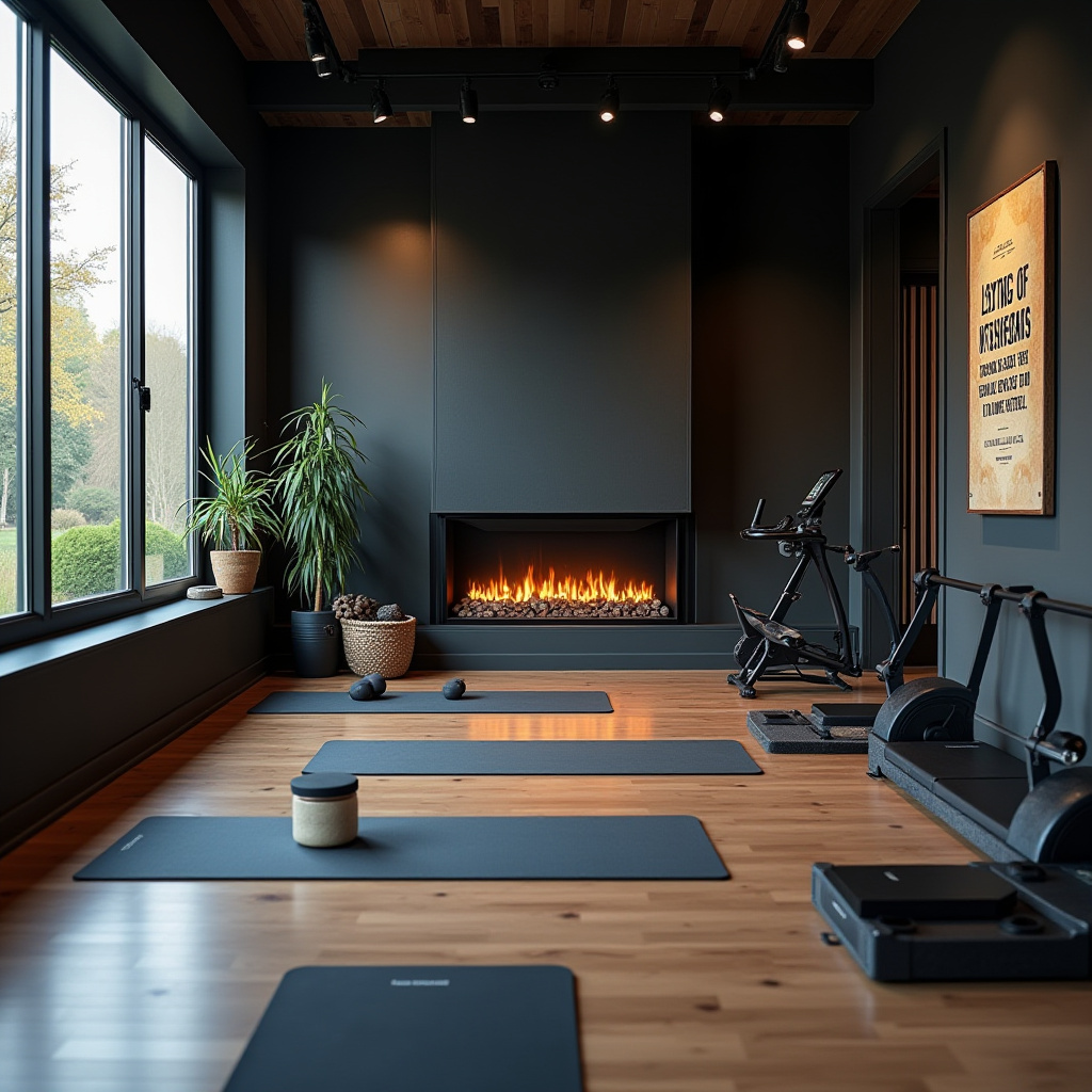 Black Fireplace Wall 25