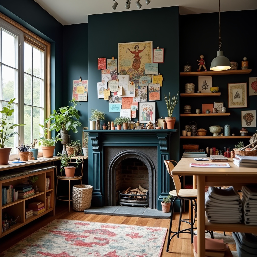 Black Fireplace Wall 30