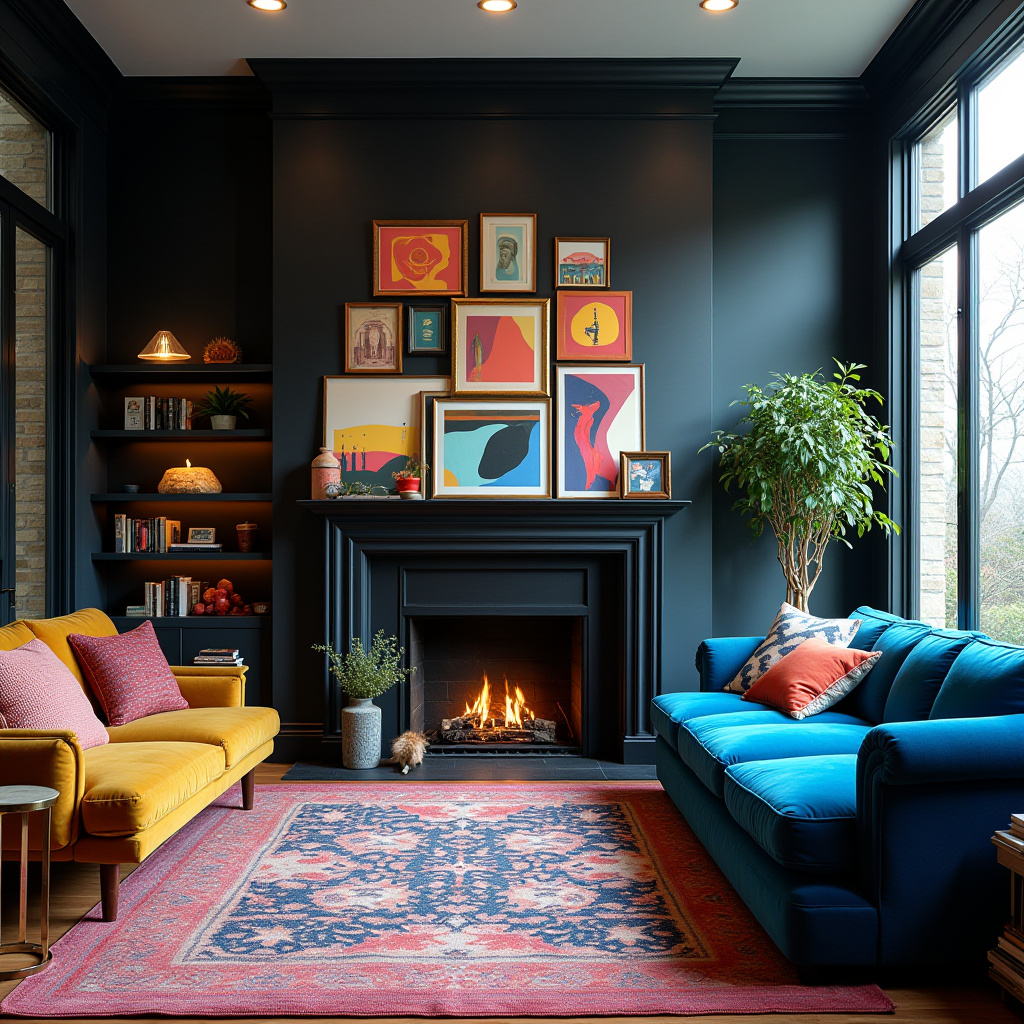 Black Fireplace Wall 7