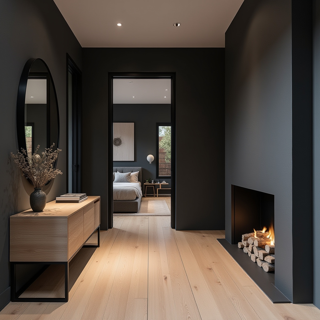 Black Fireplace Wall 8