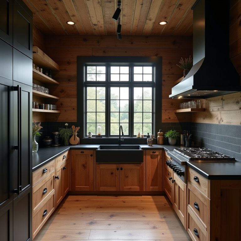 Black Rustic Kitchen 1
