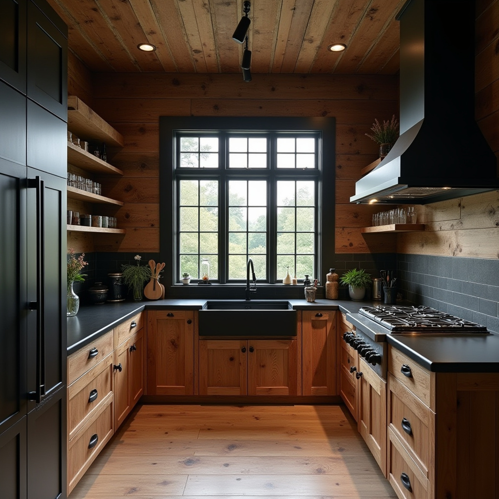 Black Rustic Kitchen 1