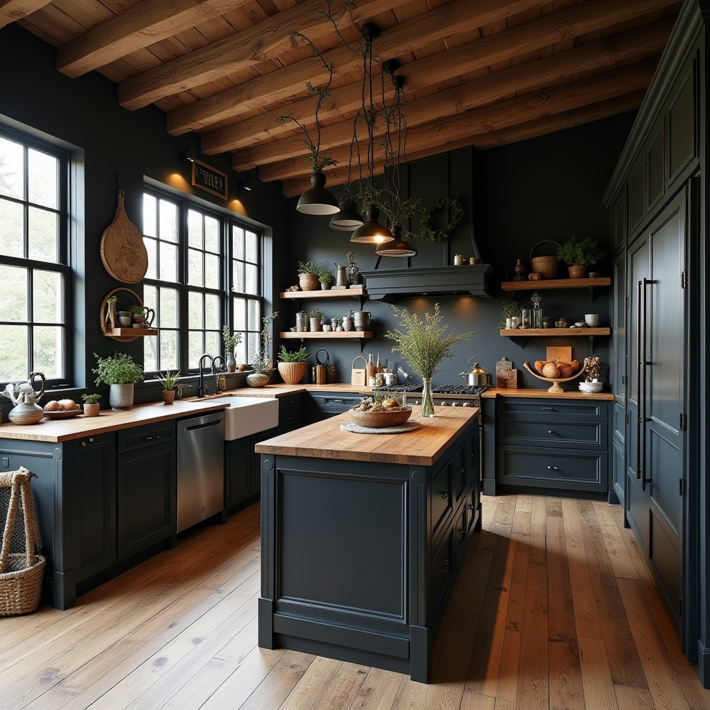 Black Rustic Kitchen 29