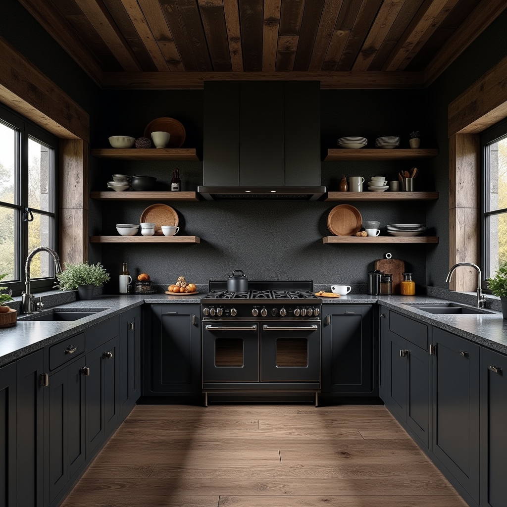 Black Rustic Kitchen 8