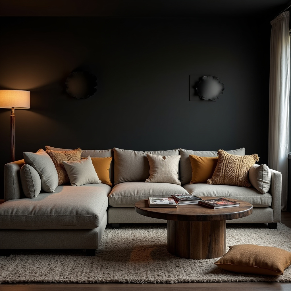 Black Wall Living Room 16