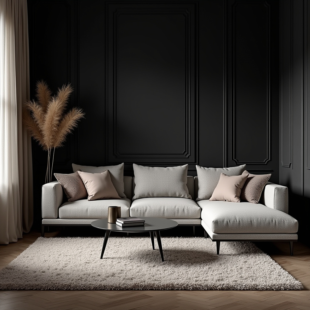 Black Wall Living Room 18