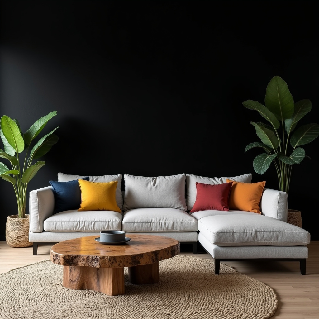 Black Wall Living Room 2