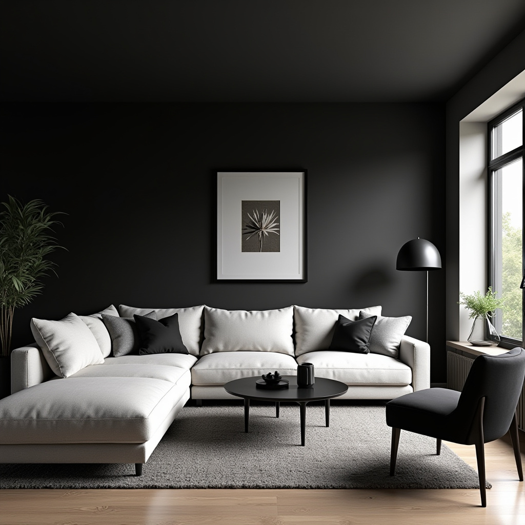 Black Wall Living Room 21