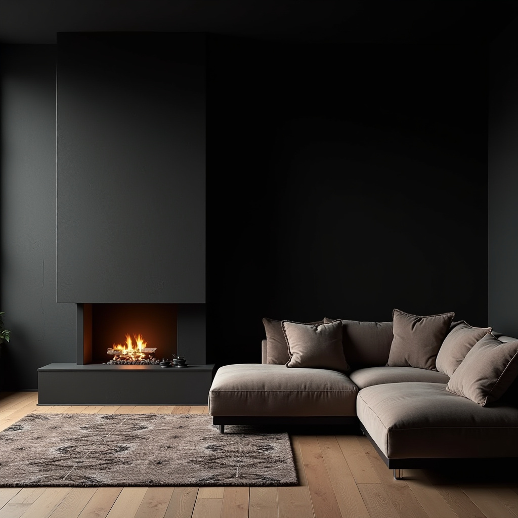 Black Wall Living Room 23