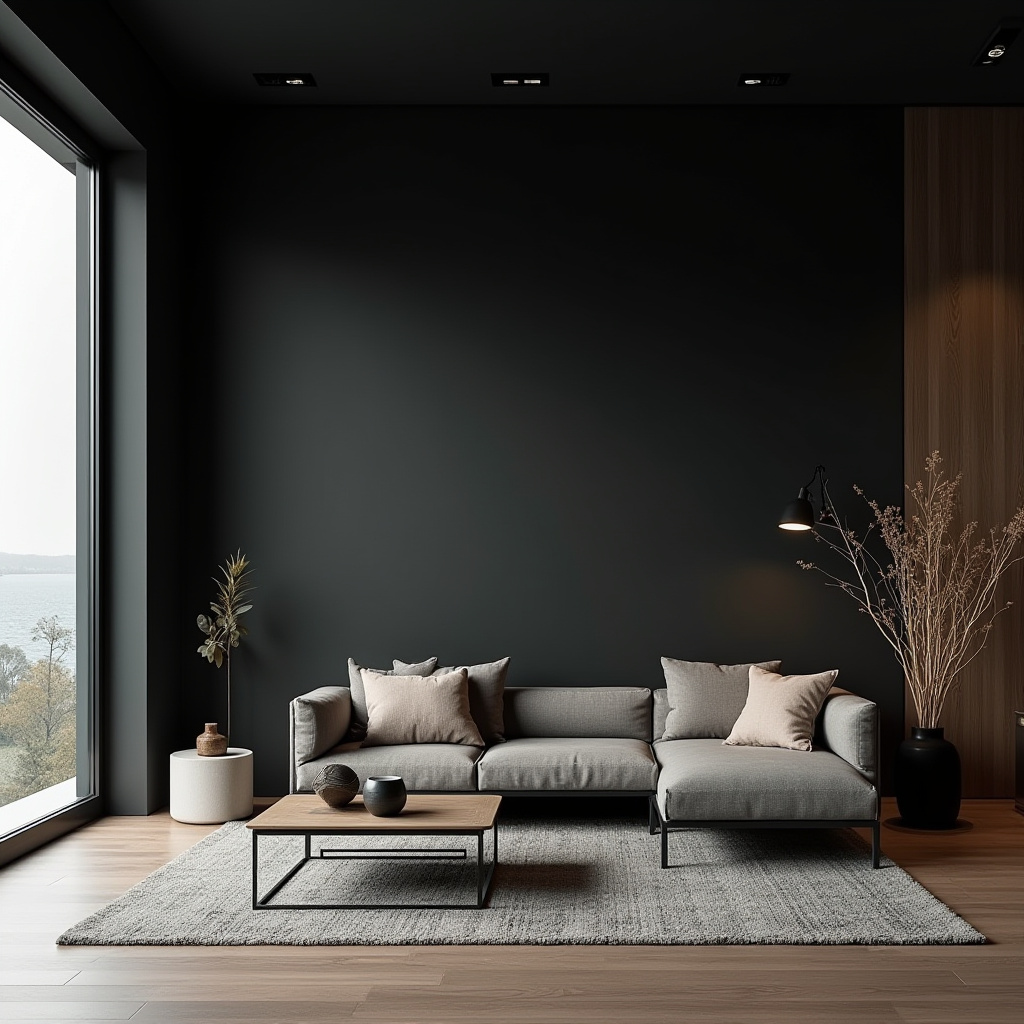 Black Wall Living Room 24