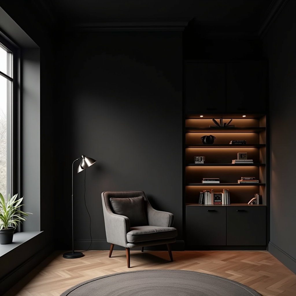Black Wall Living Room 25