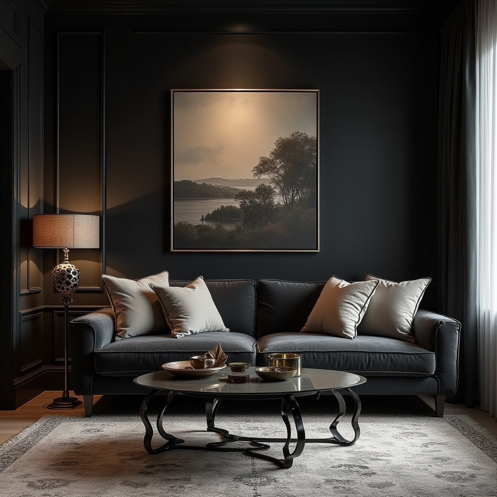 Black Wall Living Room 29