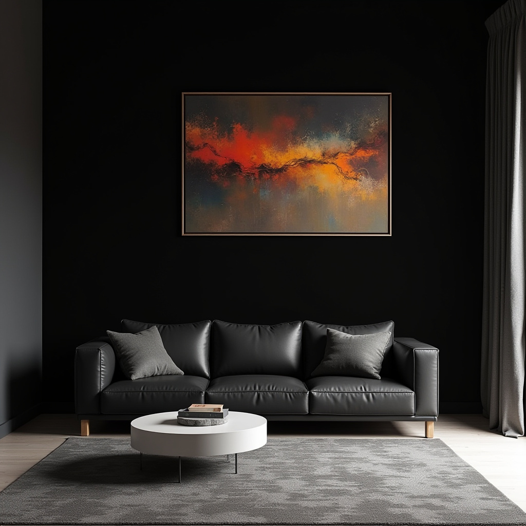 Black Wall Living Room 3
