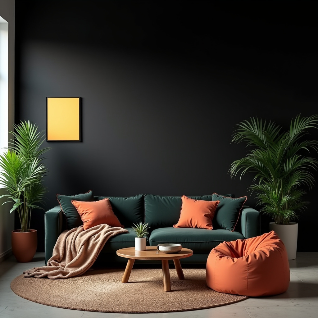 Black Wall Living Room 30