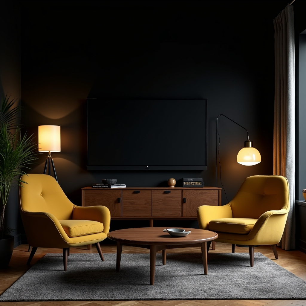 Black Wall Living Room 4