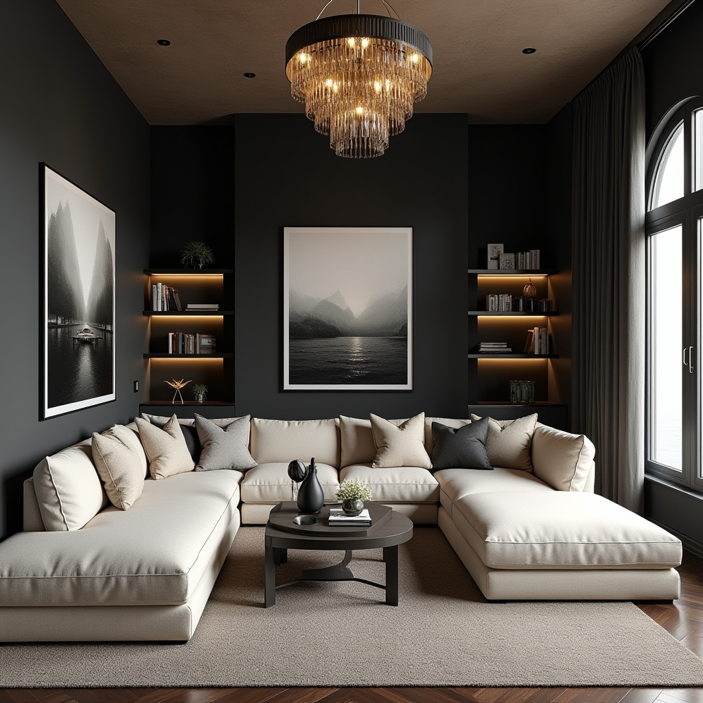Black Wall Living Room 8
