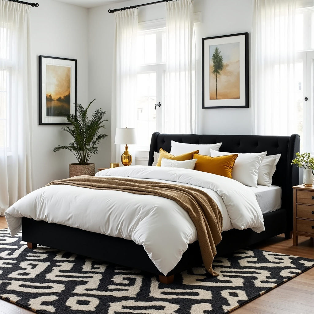 Black White And Gold Bedroom 1
