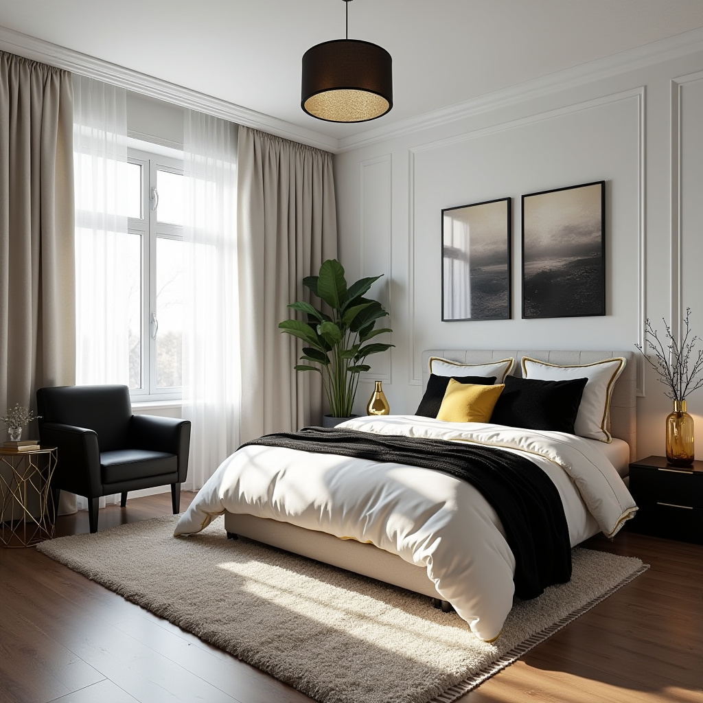 Black White And Gold Bedroom 10