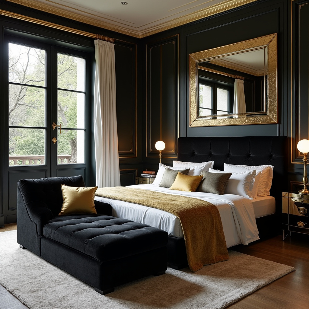 Black White And Gold Bedroom 11