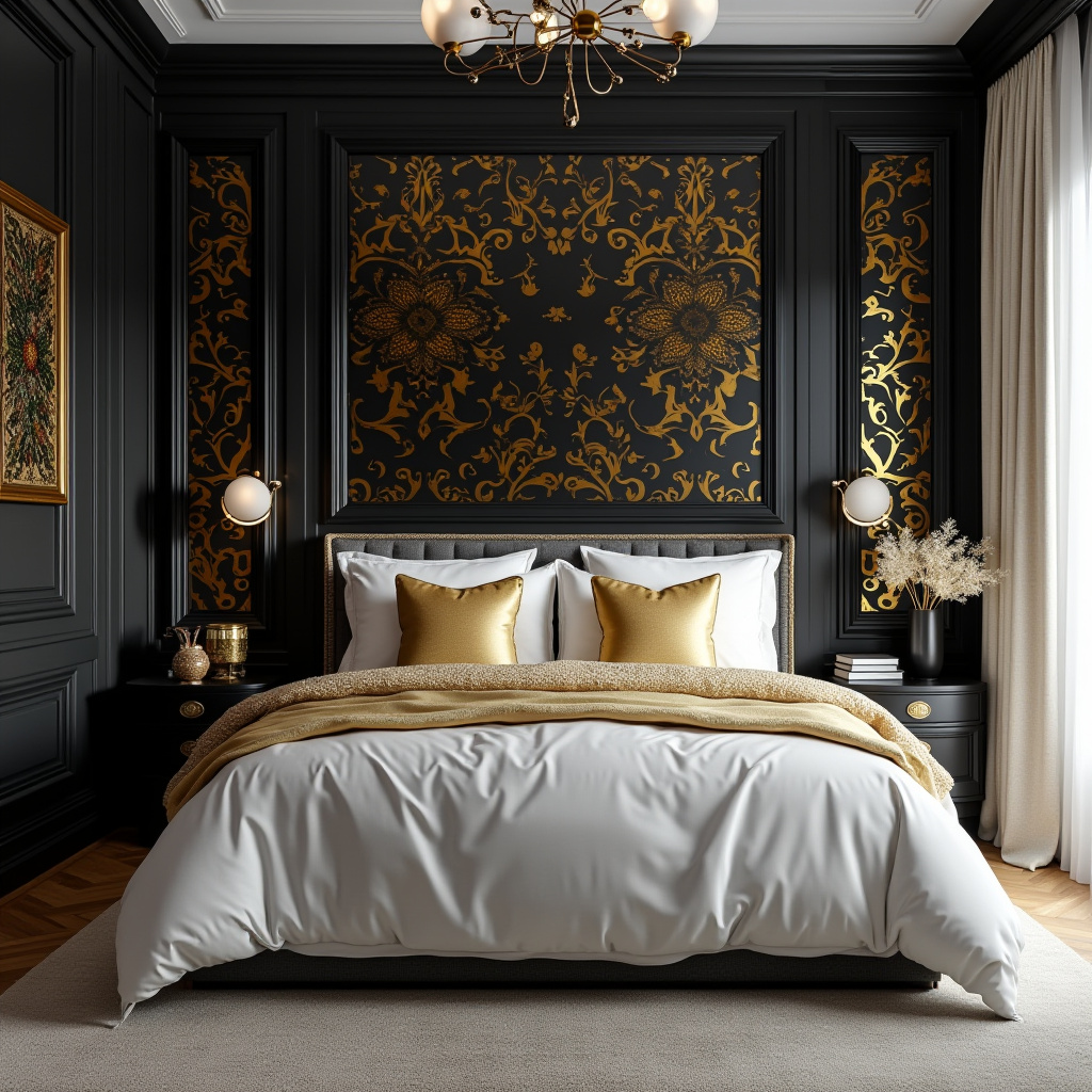 Black White And Gold Bedroom 13