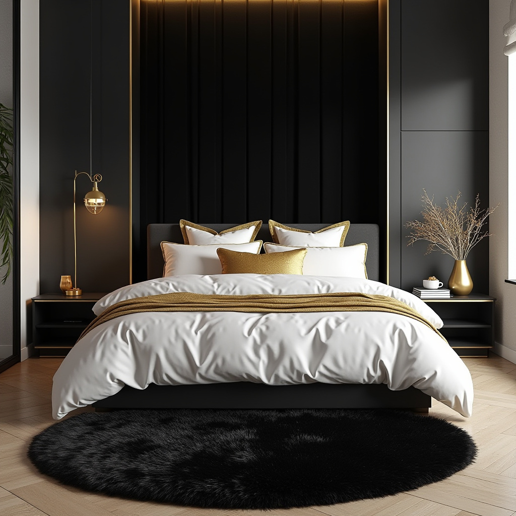 Black White And Gold Bedroom 14