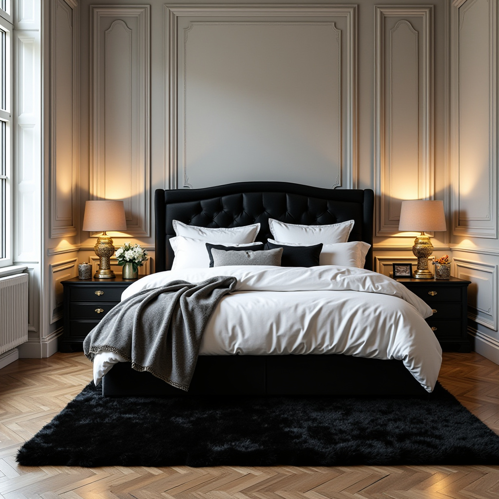 Black White And Gold Bedroom 15