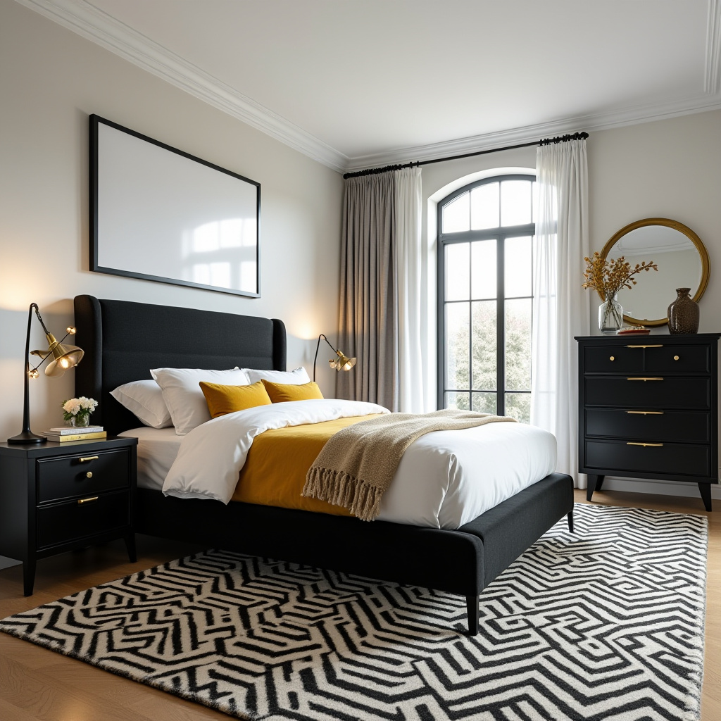 Black White And Gold Bedroom 17