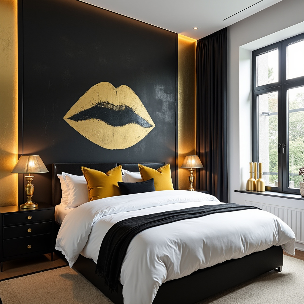 Black White And Gold Bedroom 19