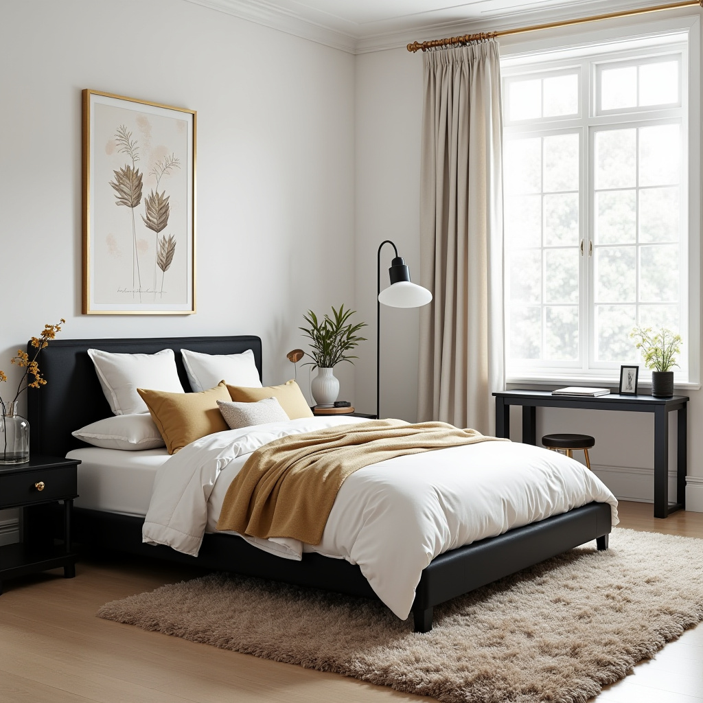 Black White And Gold Bedroom 20